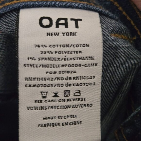 OAT NY High Rise Wide Leg Raw Hem Audre Dark Wash Jeans Size 10/30 - Picture 7 of 7